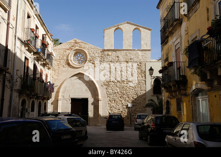 Siracusa. Sizilien. Italien. Isola di Ortigia. 13.-14. C Kirche San Giovanni Battista. Stockfoto