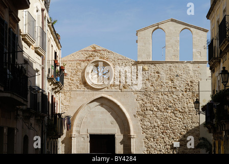 Siracusa. Sizilien. Italien. Isola di Ortigia. 13.-14. C Kirche San Giovanni Battista. Stockfoto