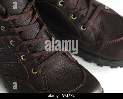 Winter-Lederstiefel closeup Stockfoto