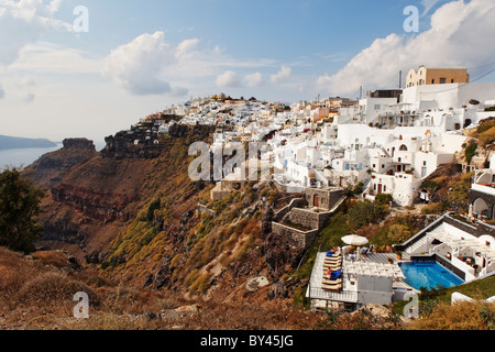 Imerovigli und Skaros-Rock, Santorin, Kykladen, Griechenland Stockfoto