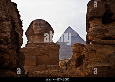 SPHINX PYRAMIDEN GIZEH KAIRO ÄGYPTEN Stockfoto