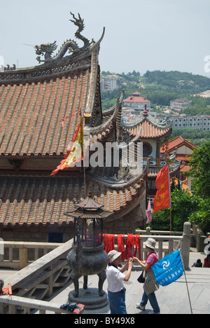 Chinesische Architektur im Tempel der Göttin des Meeres in Meizhou Insel, Putian, Fujian. Stockfoto