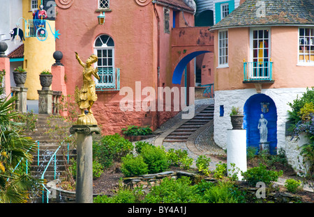 Dorf Portmeirion, Gwynedd, Nordwales, UK Stockfoto