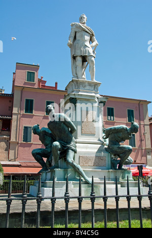 Monumento dei Quattro Mori ("Denkmal von den vier Mohren"), Livorno Stockfoto