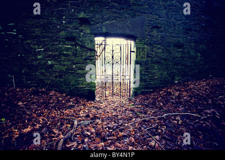 Gateway zu einem geheimen Garten, Dumfries and Galloway, Schottland Stockfoto