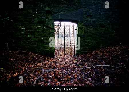 Gateway zu einem geheimen Garten, Dumfries and Galloway, Schottland Stockfoto