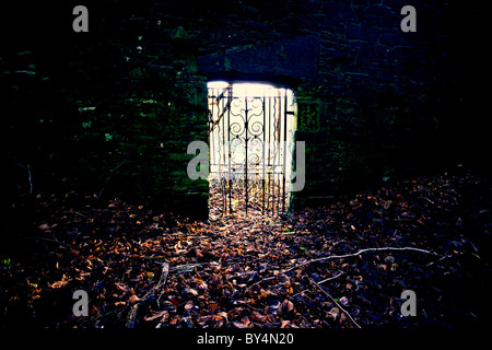 Gateway zu einem geheimen Garten, Dumfries and Galloway, Schottland Stockfoto