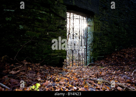 Gateway zu einem geheimen Garten, Dumfries and Galloway, Schottland Stockfoto