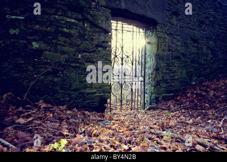 Gateway zu einem geheimen Garten, Dumfries and Galloway, Schottland Stockfoto