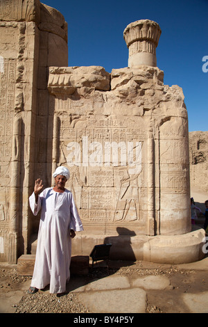 Alter Mann in Edfu Tempel, Ägypten 2 Stockfoto