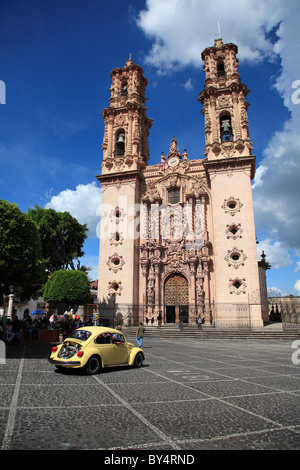 Kirche Santa Prisca, Plaza Borda, Taxco, Bundesstaat Guerrero, Mexiko, Nordamerika Stockfoto