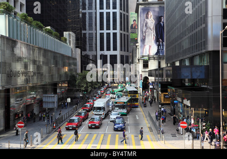 Belebten Straße in Hong Kong City Stockfoto