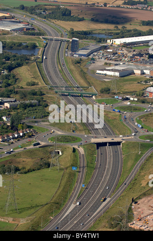 Luftbild der Autobahn M6 Toll bei Churchbridge in der Nähe von Cannock Stockfoto