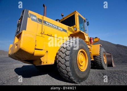 Gelber Volvo BM L90C Frontlader, Finnland Stockfoto