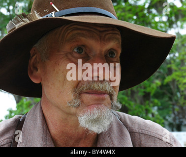 Cracker Cowboy Dichter Hank Mattson an Pioneer Tage High Springs Florida Stockfoto