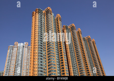 Apartment-Hochhäuser in Kowloon, Hongkong Stockfoto