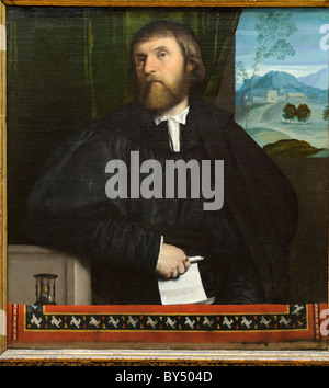 Porträt eines Mannes, ca. 1520-25 Moretto da Brescia Stockfoto