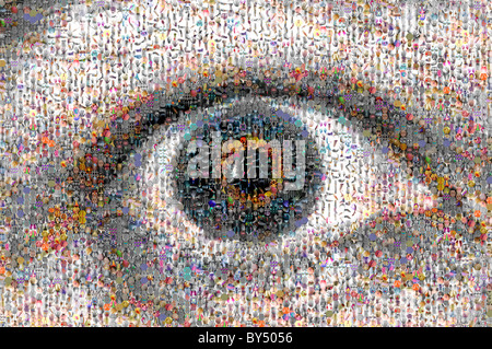 Photomosaic eines menschlichen Auges Stockfoto
