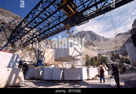 Marmor-Steinbruch in der Nähe von Carrara, Toskana, Italien Stockfoto