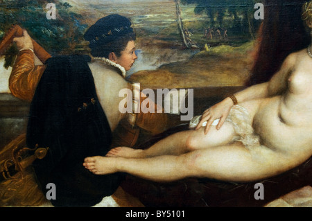 Detail: Venus und dem Lautenspieler, ca. 1565-70, Tizian und Workshop Stockfoto