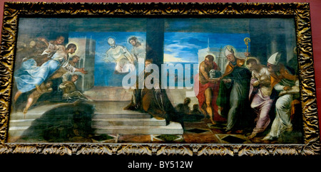 Doge Alvise Mocenigo (1507-1577) präsentiert, der Erlöser, wahrscheinlich 1577 von Tintoretto Stockfoto