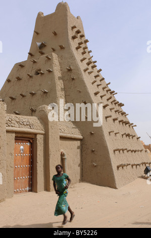 Der konische Turm der Sankoré-Moschee in Timbuktu, Mali. Stockfoto