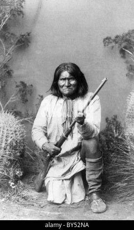 Geronimo, indianische Anführer der Chiricahua-Apachen. Stockfoto