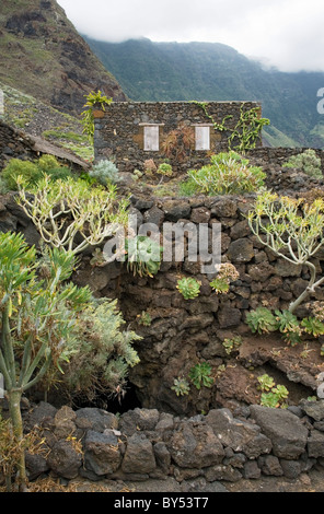 Insel El Hierro, Kanarische Inseln, Spanien. Ecomuseo de Guinea. Teil des Dorfes restaurierte das Eco-Museum in der Nähe von Frontera Stockfoto