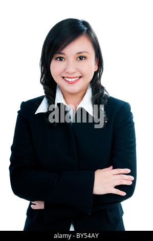 Attraktive junge Geschäftsfrau lächelnd Stockfoto