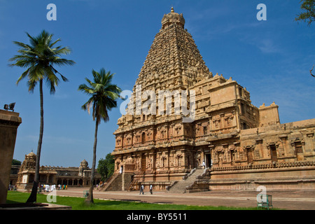 BrihadeeswararTemple in Thanjavur entstand im Jahr 1010 n. Chr. von Raja Raja Chola, im Volksmund auch bekannt als die "große Temple'has Stockfoto