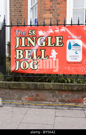 Banner für St Albans Jingle Bell Jog Volkslauf Stockfoto