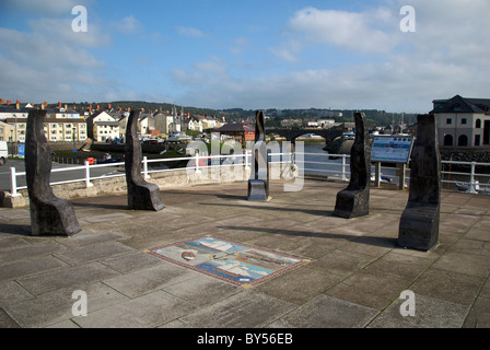 Aberystwyth Ceredigion Wales UK Hafen Hafen Skulptur Stockfoto