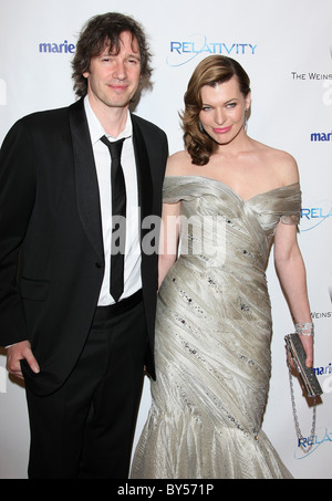 PAUL W.S. ANDERSON MILLA JOVOVICH RELATIVITY MEDIA UND DER WEINSTEIN COMPANY 2011 GOLDEN GLOBES NACH PARTY BEVERLY HILLS LOS Stockfoto