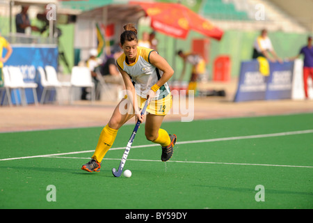 Indien-Delhi 2010 XIX Commonwealth Games Damen-Hockey-Match. Stockfoto