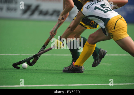 Indien-Delhi 2010 XIX Commonwealth Games Damen-Hockey-Match. Stockfoto