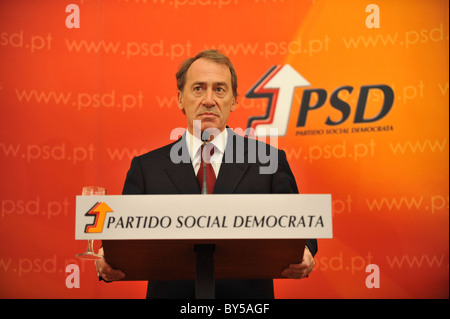 Luis Filipe Menezes Ex-Führer der portugiesische Partei PSD - Partido Social Democrata während einer Rede im Februar 2008 Stockfoto
