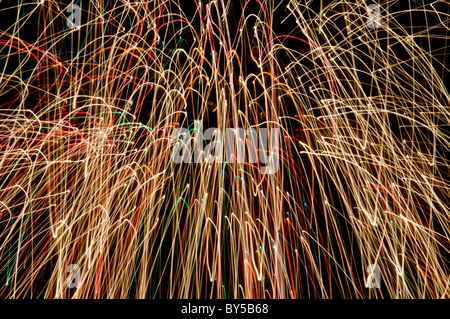 Pyrotechnik, Feuerwerk, Explosion, abstrakt, Farbe, detail Stockfoto