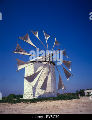 Griechischen Insel Kos, Dodekanes - Antimachia traditionelle Windmühle Stockfoto