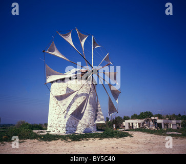 Griechischen Insel Kos, Dodekanes - Antimachia traditionelle Windmühle Stockfoto