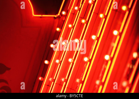 Vintage-Look-Neon-Schilder Stockfoto