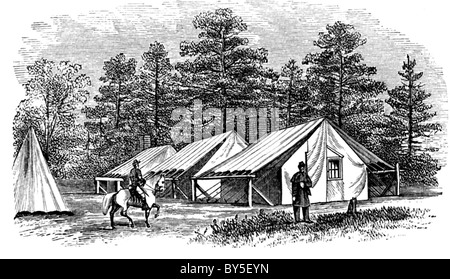 Am 30. April 1863 ordnete Union General Hooker von seinem Hauptquartier (hier) in der Nähe von Falmouth, zu Chancelorsville (VA) zu gelangen. Stockfoto