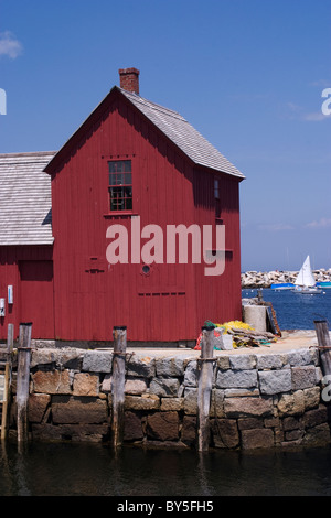 Rockport Motiv Nummer eins ist ein wichtiger Meilenstein für die Stadt. Stockfoto