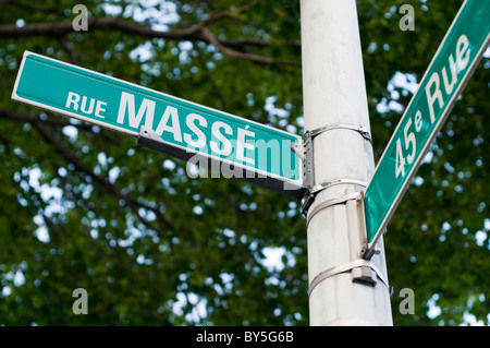 Straße Zeichen im Bereich St. Leonard von Montreal in Kanada Stockfoto
