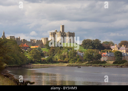 Warkworth Castle, Northumberland, England Stockfoto