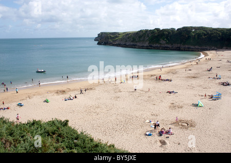 Strand von Barafundle Bay, Pembrokeshire in Wales Stockfoto