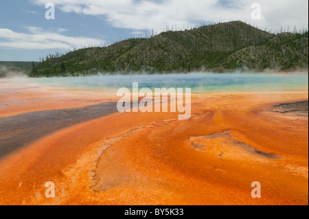 Grand prismatische Frühling im Midway Geyser Basin im Yellowstone National Park. Stockfoto