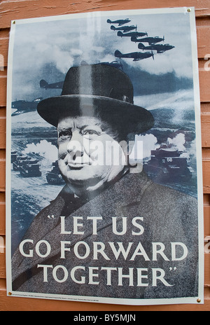 "Gehen wir zusammen" Krieg Poster an Wand befestigt Stockfoto