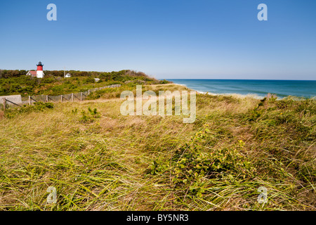 Nauset, oder Nauset Strand Licht ist ein 48 Fuß hohen Leuchtturm in Eastham, Massachusetts. Stockfoto