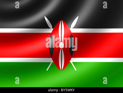 Kenia-Flagge Stockfoto
