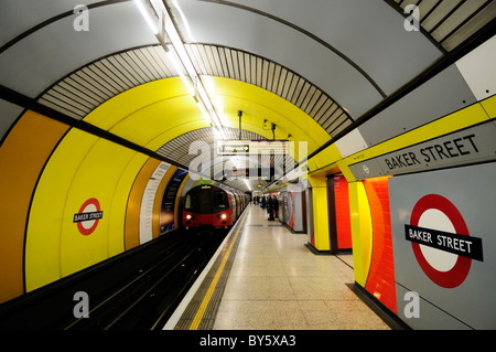 Baker Street U-Bahn Station Jubilee Line Plattform, London, England, UK Stockfoto